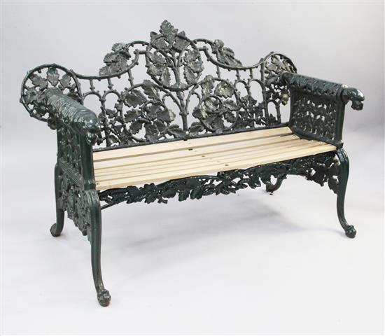 A Victorian cast iron garden bench W.4ft 10in.